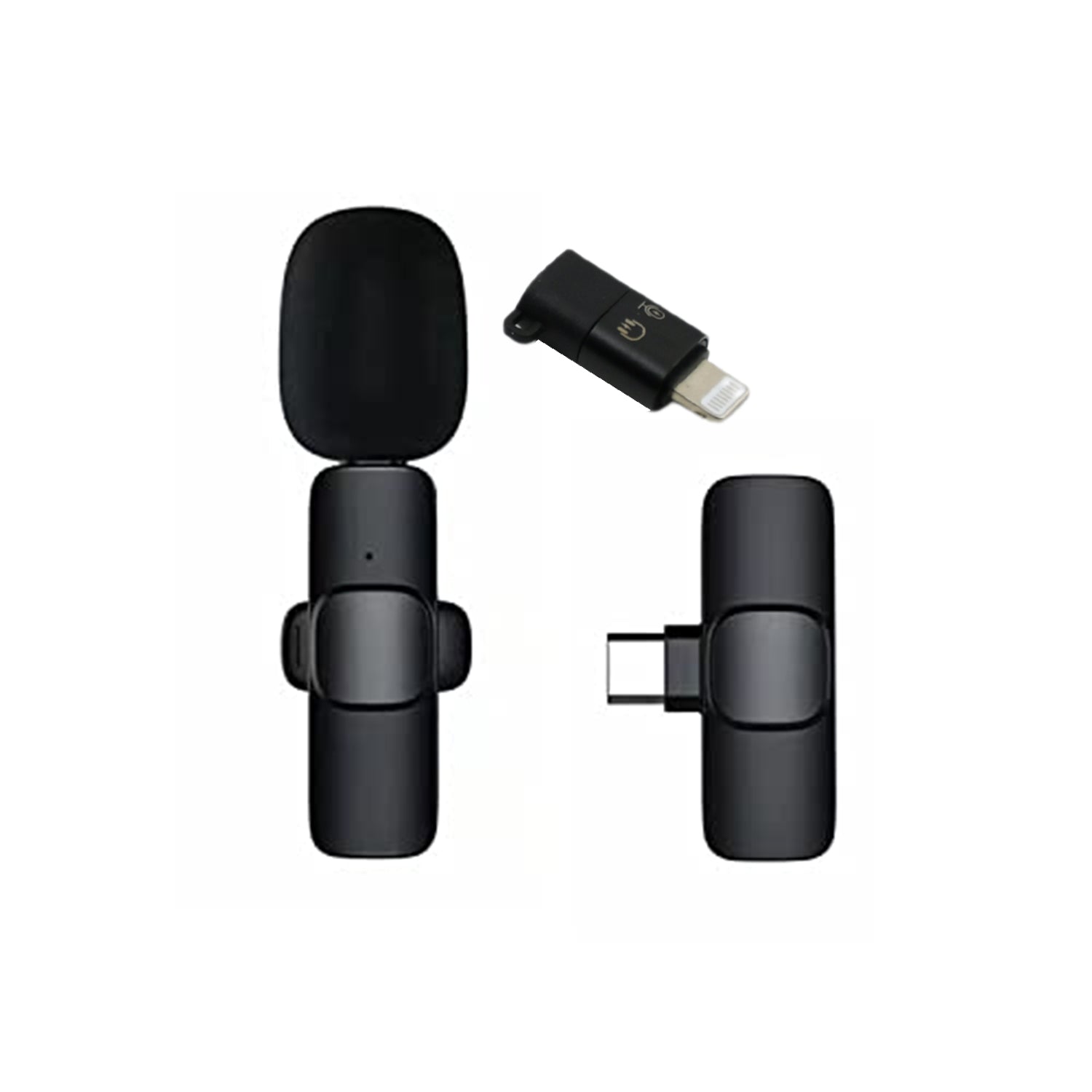 12639 Intelligent Noise Cancelling Live Streaming Clip on Microphone for Type-C & for iPhone with Charging Mini Wireless Lapel Collar Microphone 12639 Intelligent Noise Cancelling Live Streaming Clip on Microphone for Type-C & for iPhone with Charging Mini Wireless Lapel Collar Microphone